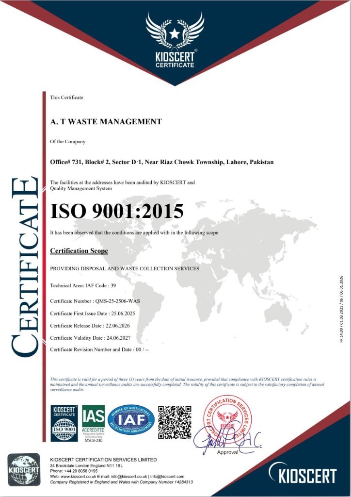 ISO 9001:2015 certificate — KIOSCERT